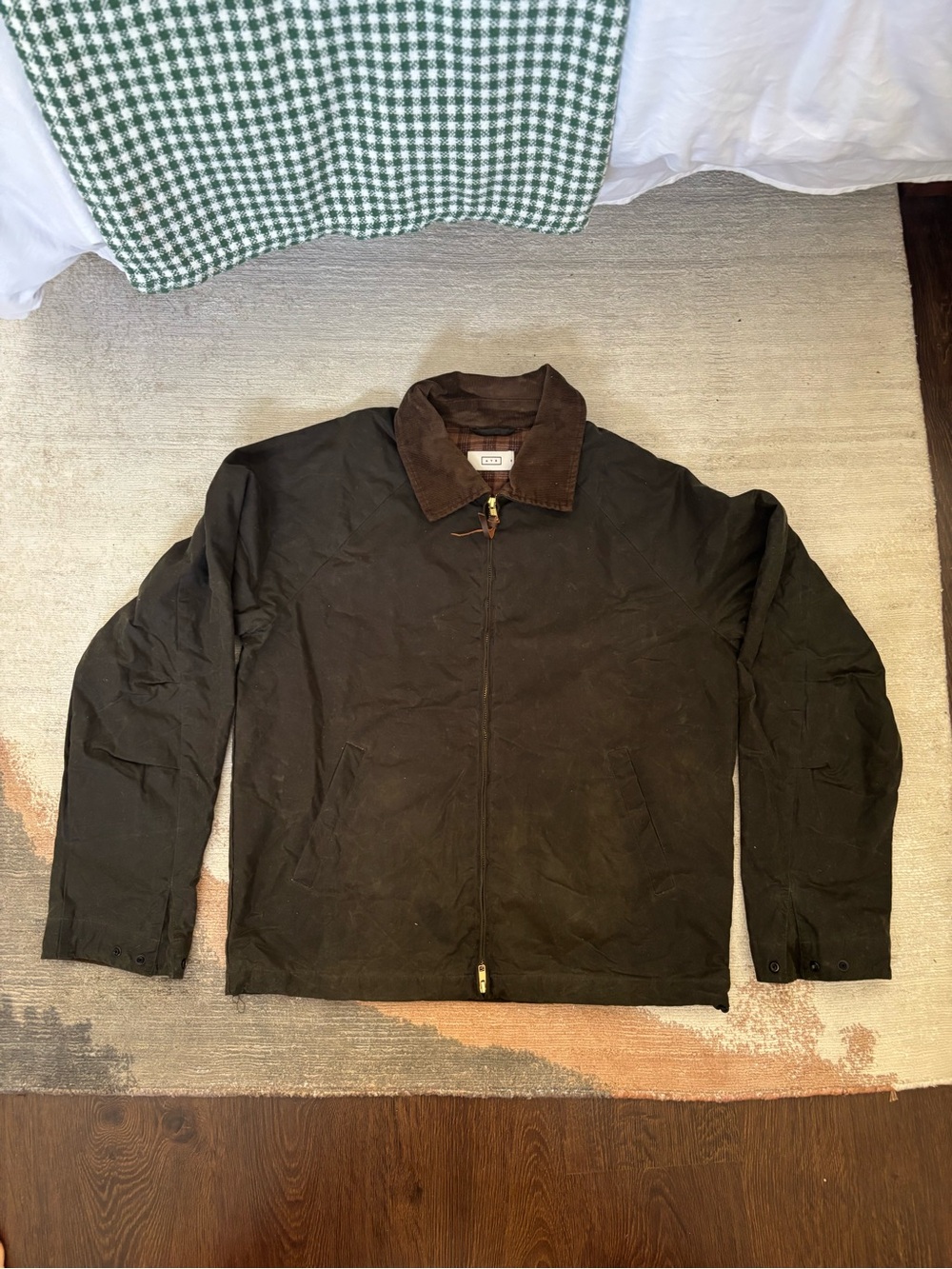 AYR Waxed Cotton Jacket with Brown Corduroy Collar